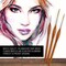 U.S. Art Supply 8 Piece Taklon Detail and Liner Artist Brush Set with Wood Comfort Grip Handles - Art, Detailing, Acrylic, Oil, Watercolor